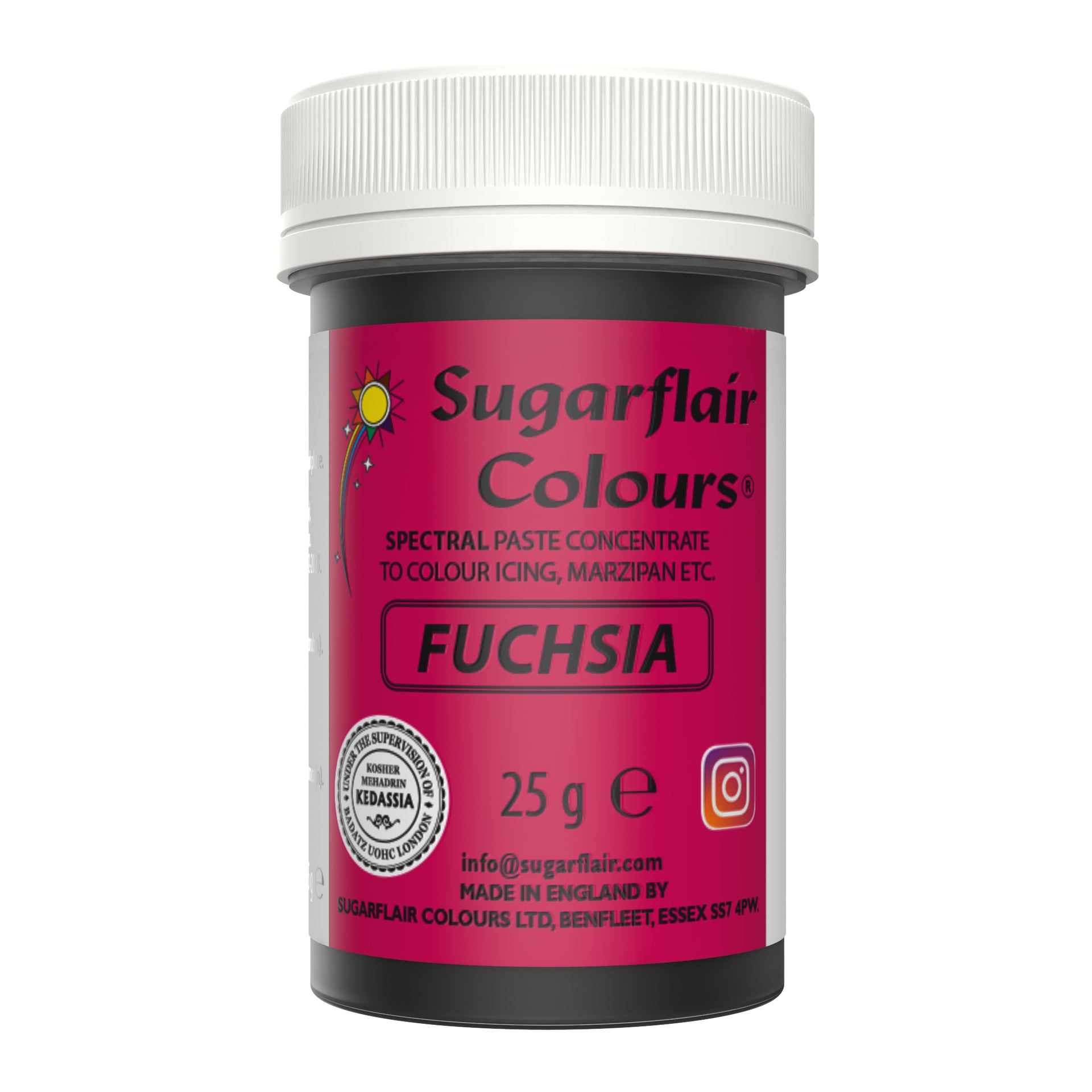 Sugarflair Eetbare Kleurstof Pasta Fuchsia Roze 25g
