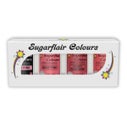 Sugarflair Kleurpasta Roze Set/4