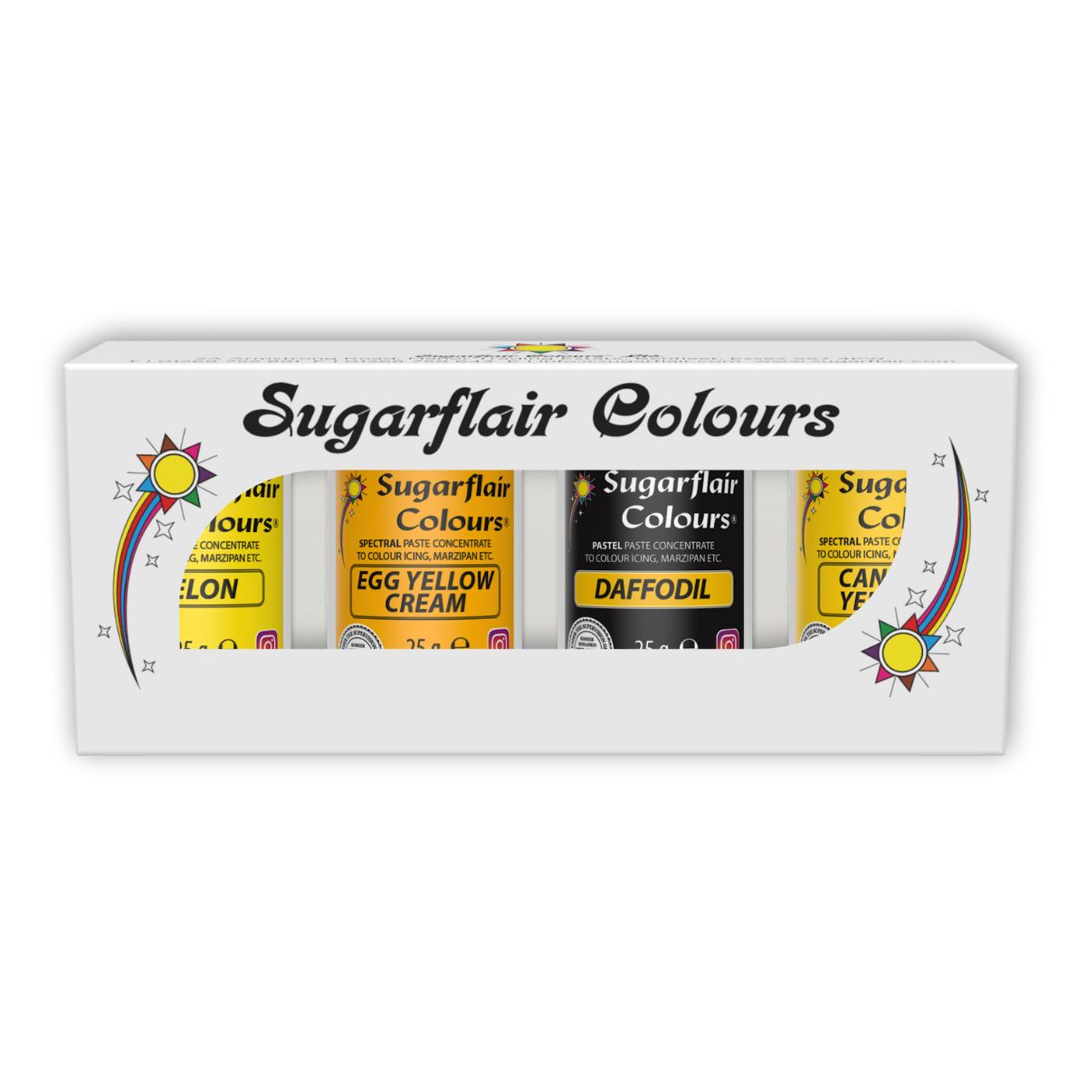 Sugarflair Paste Colour Mix Geel Set/4