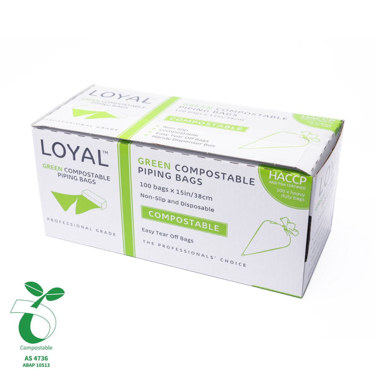 LOYAL Biologisch Afbreekbare Spuitzakken Groen 38cm pk/100