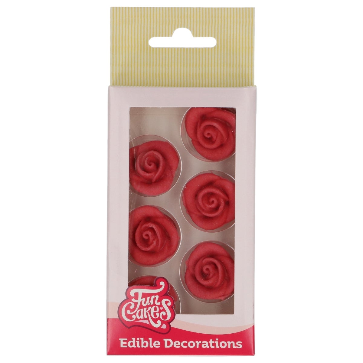 FunCakes Fondant Decoraties Rozen Rood set/6