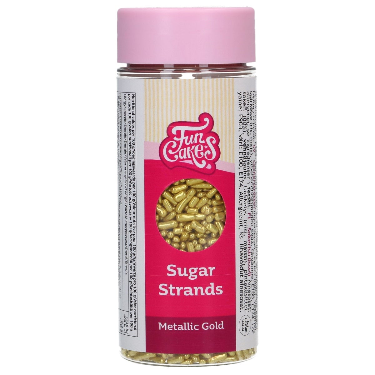 FunCakes Sugar Strands Metallic Goud 80g