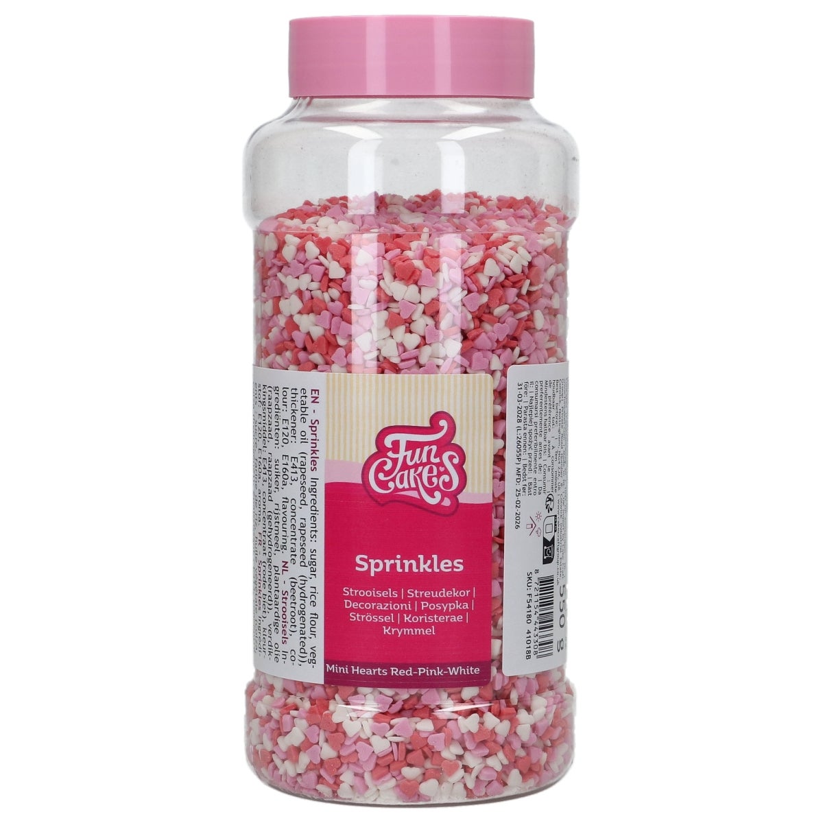FunCakes Mini Hartjes Rood Roze Wit 550g 