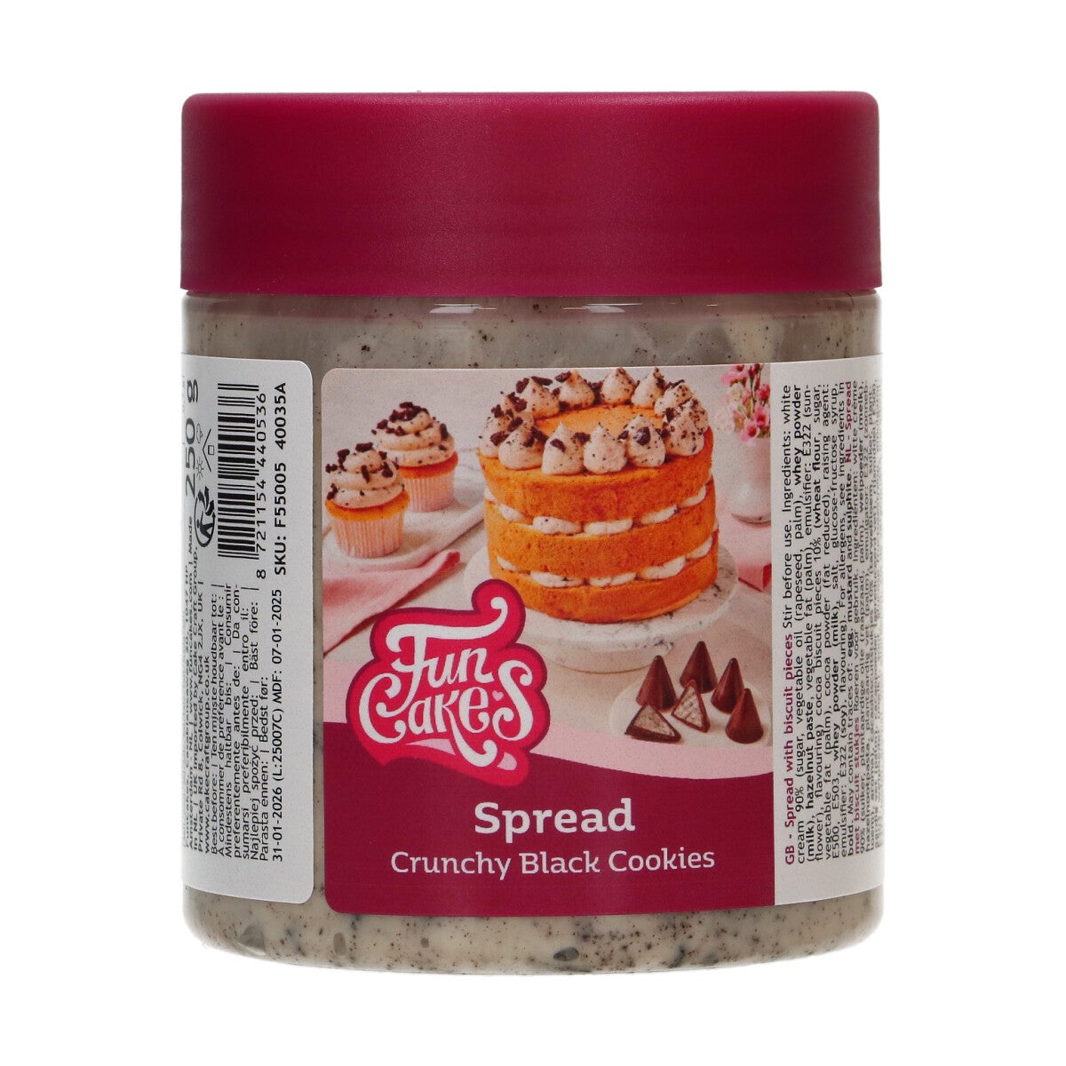 FunCakes Spread Crunchy Black Cookies 250g
