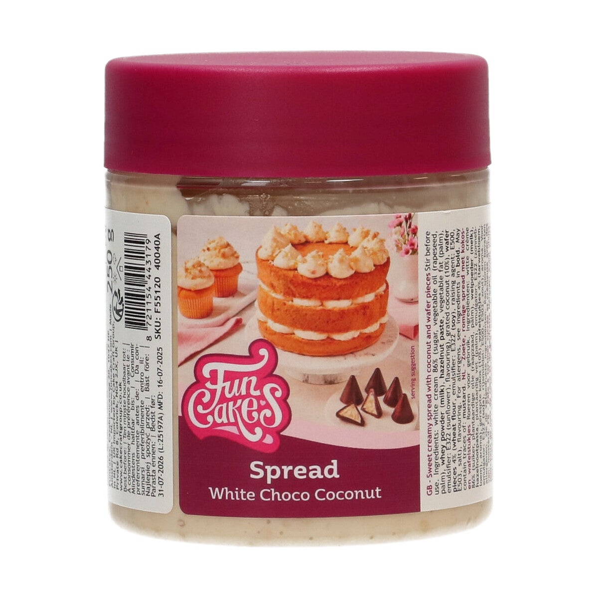 FunCakes Spread Crunchy Witte Choco Kokos 250g