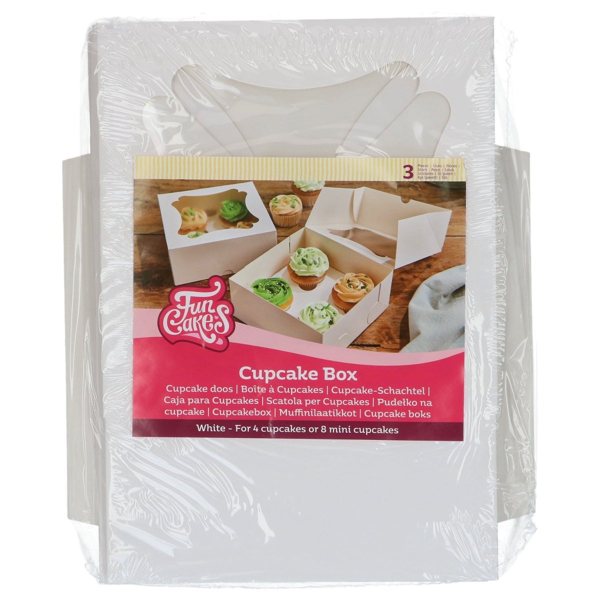 FunCakes Cupcake Doos Wit 4 pk/3