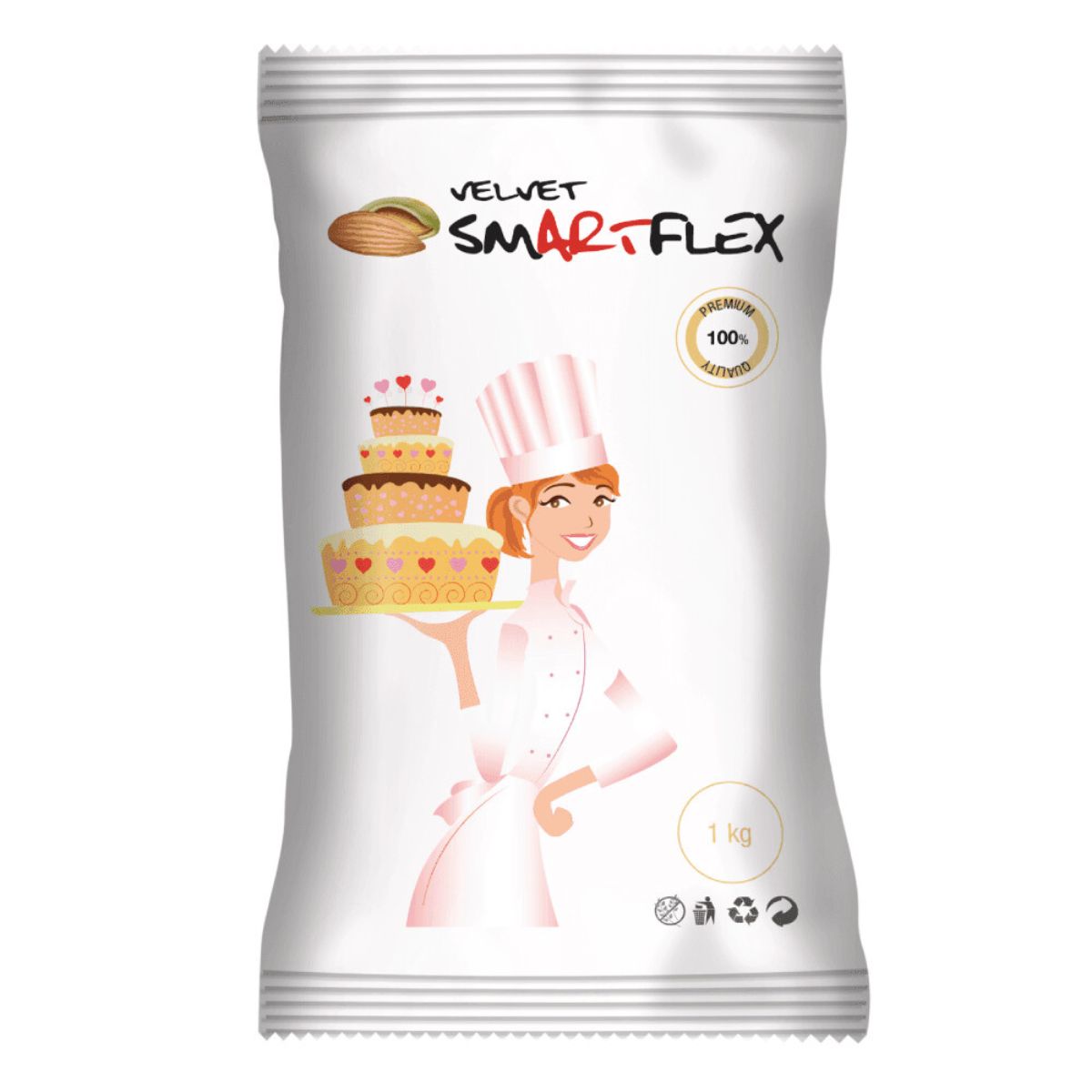 SmartFlex Fondant Wit Velvet Amandel Smaak 1kg