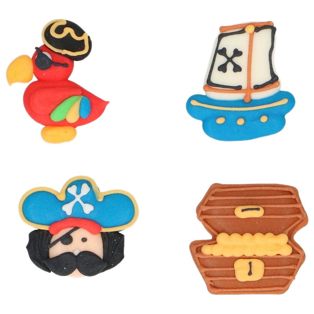 Wilton Suikerdecoraties Piraten & Papegaaien set/8