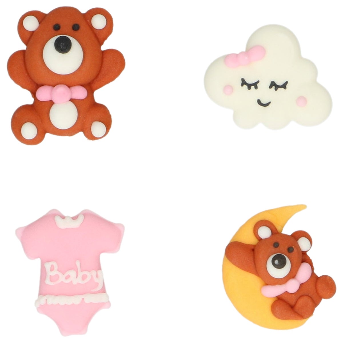 Wilton Suikerdecoraties Baby Bliss Roze set/8