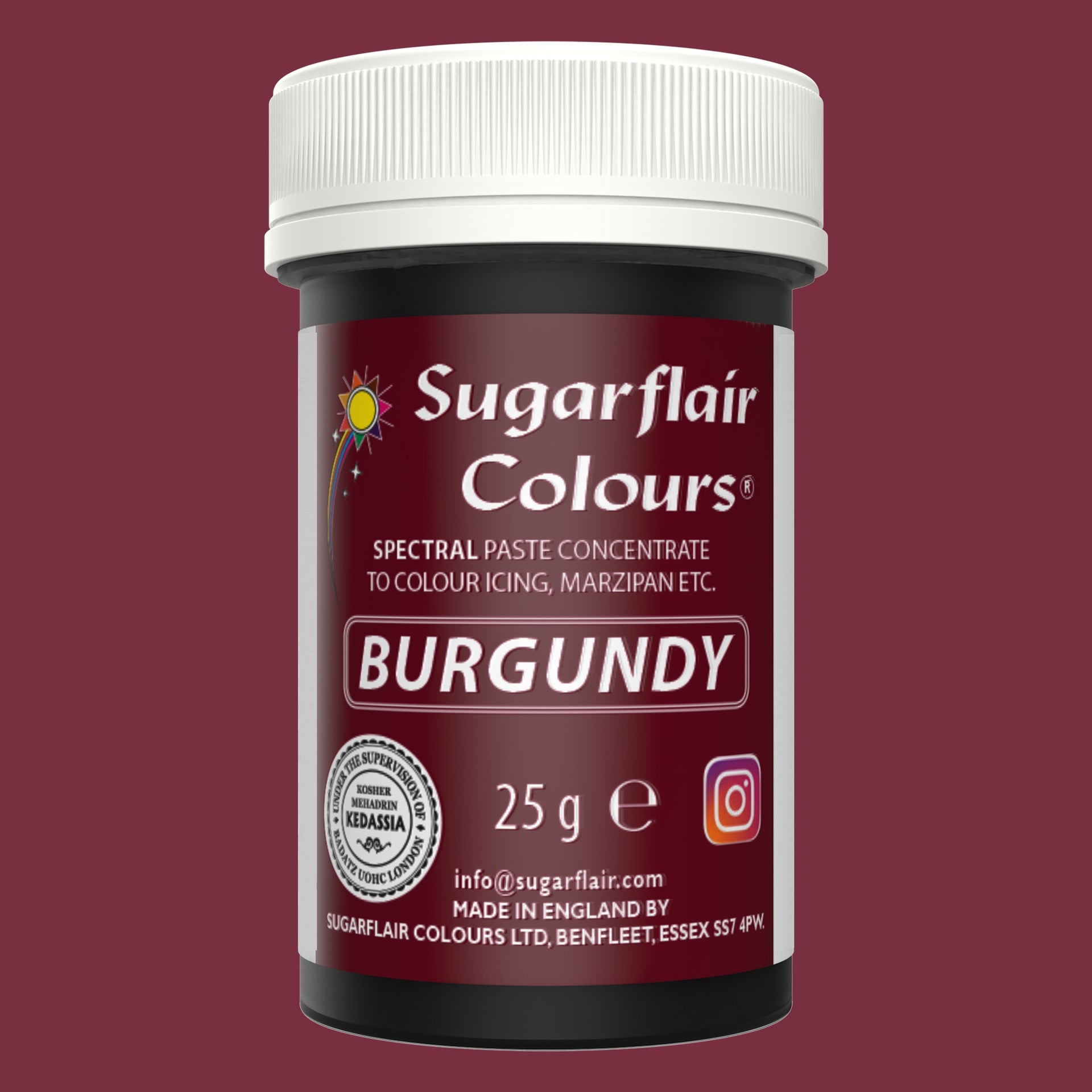 Sugarflair Eetbare Kleurstof Pasta Bordeaux 25g