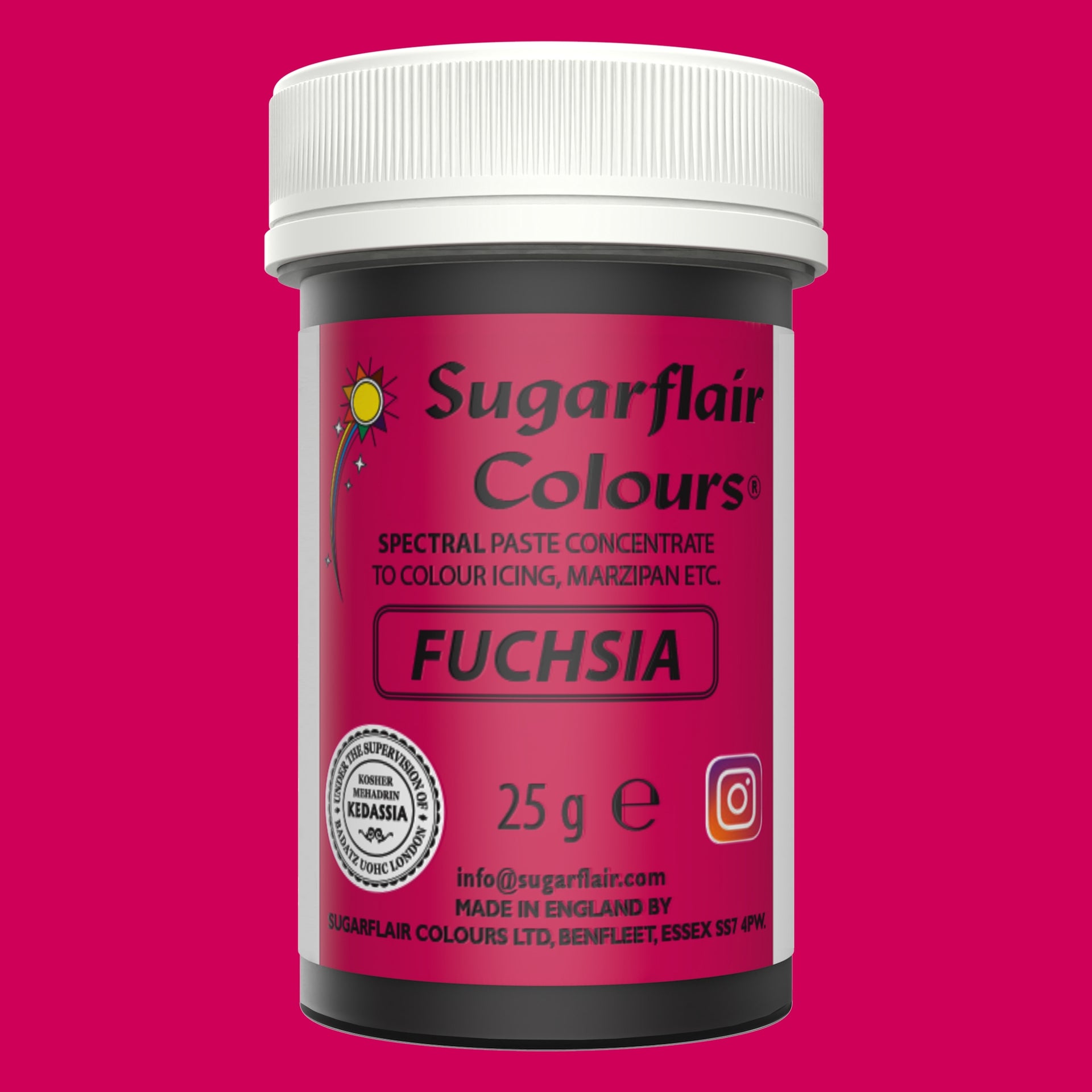 Sugarflair Eetbare Kleurstof Pasta Fuchsia Roze 25g