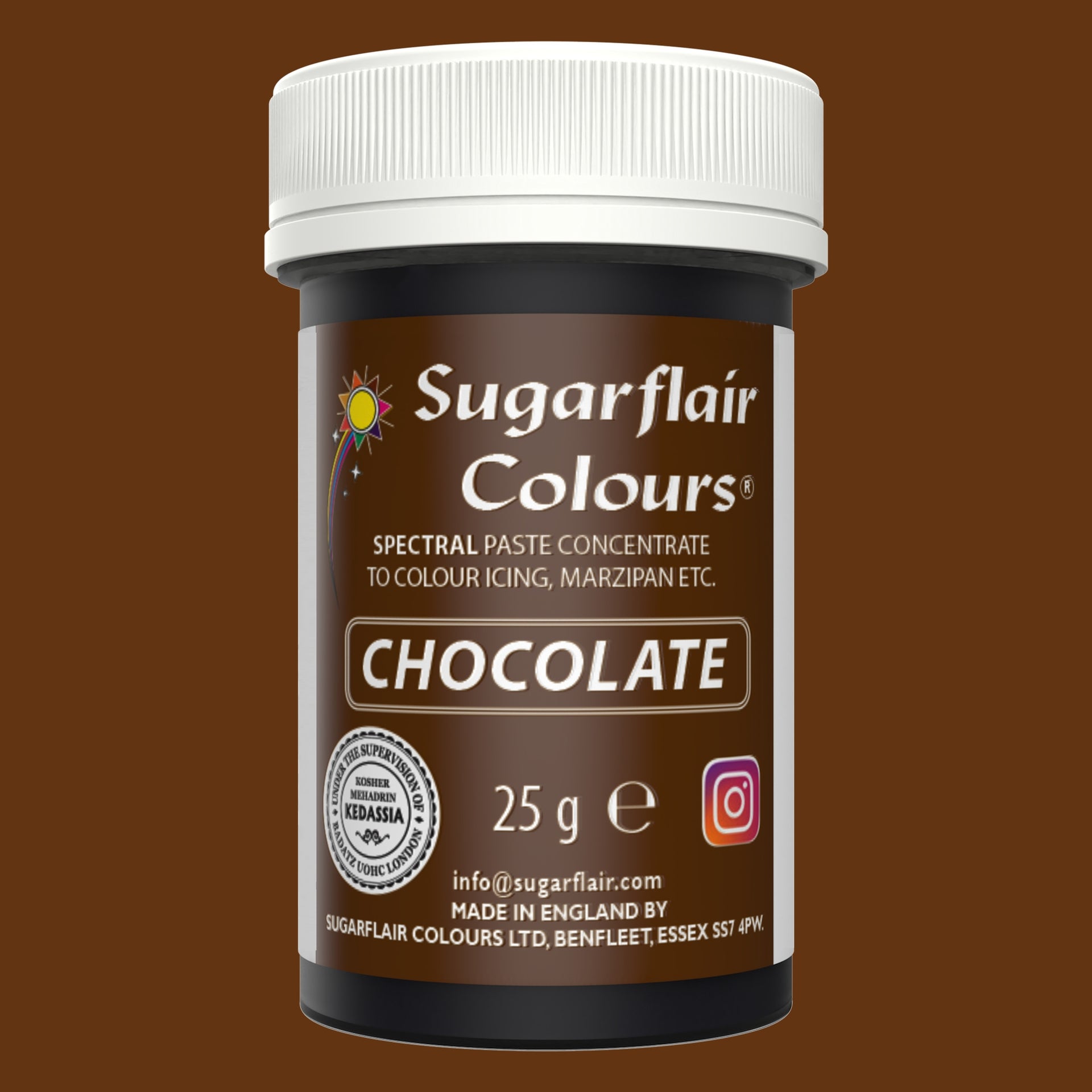 Sugarflair Eetbare Kleurstof Pasta Chocoladebruin 25g