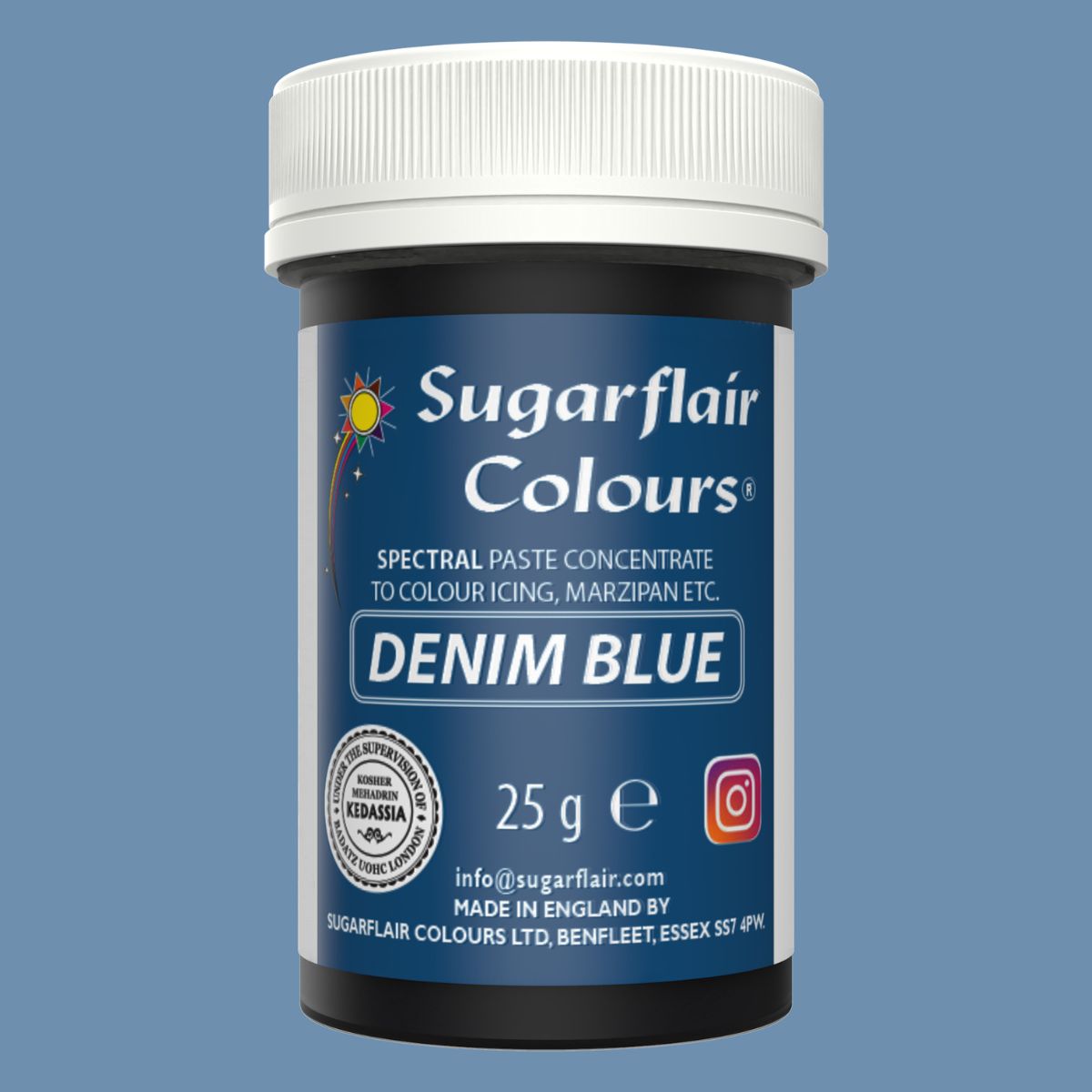 Sugarflair Paste Colour - Denim Blue - 25g