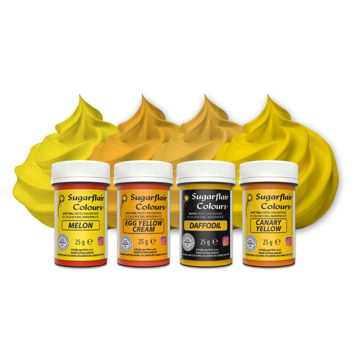 Sugarflair Paste Colour Mix Geel Set/4