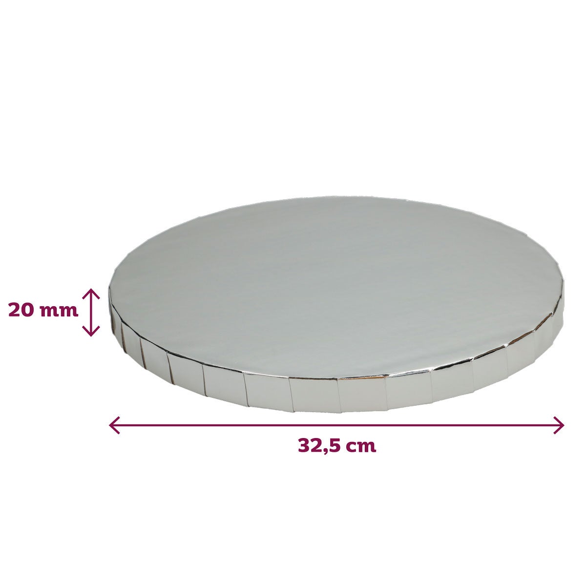 FunCakes Cake Drum Rond Zilver Ø32,5cm 20mm