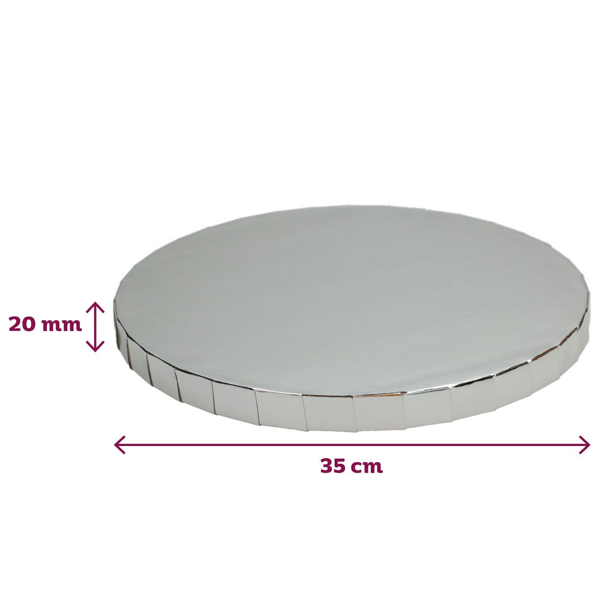 FunCakes Cake Drum Rond Zilver Ø35cm 20mm