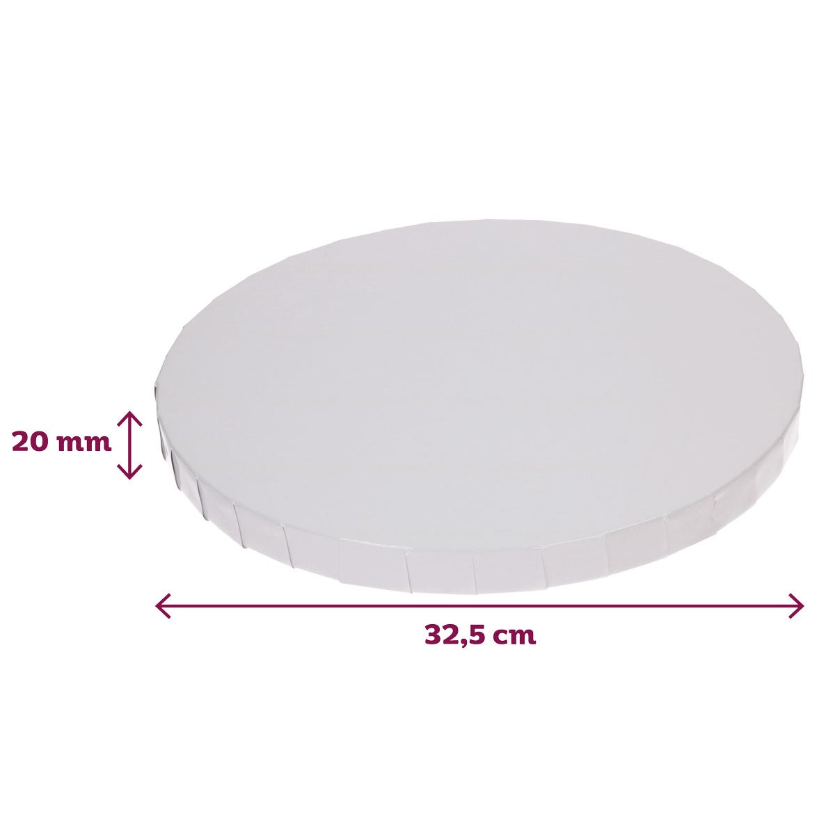 FunCakes Cake Drum Rond Wit Ø32,5cm 20mm