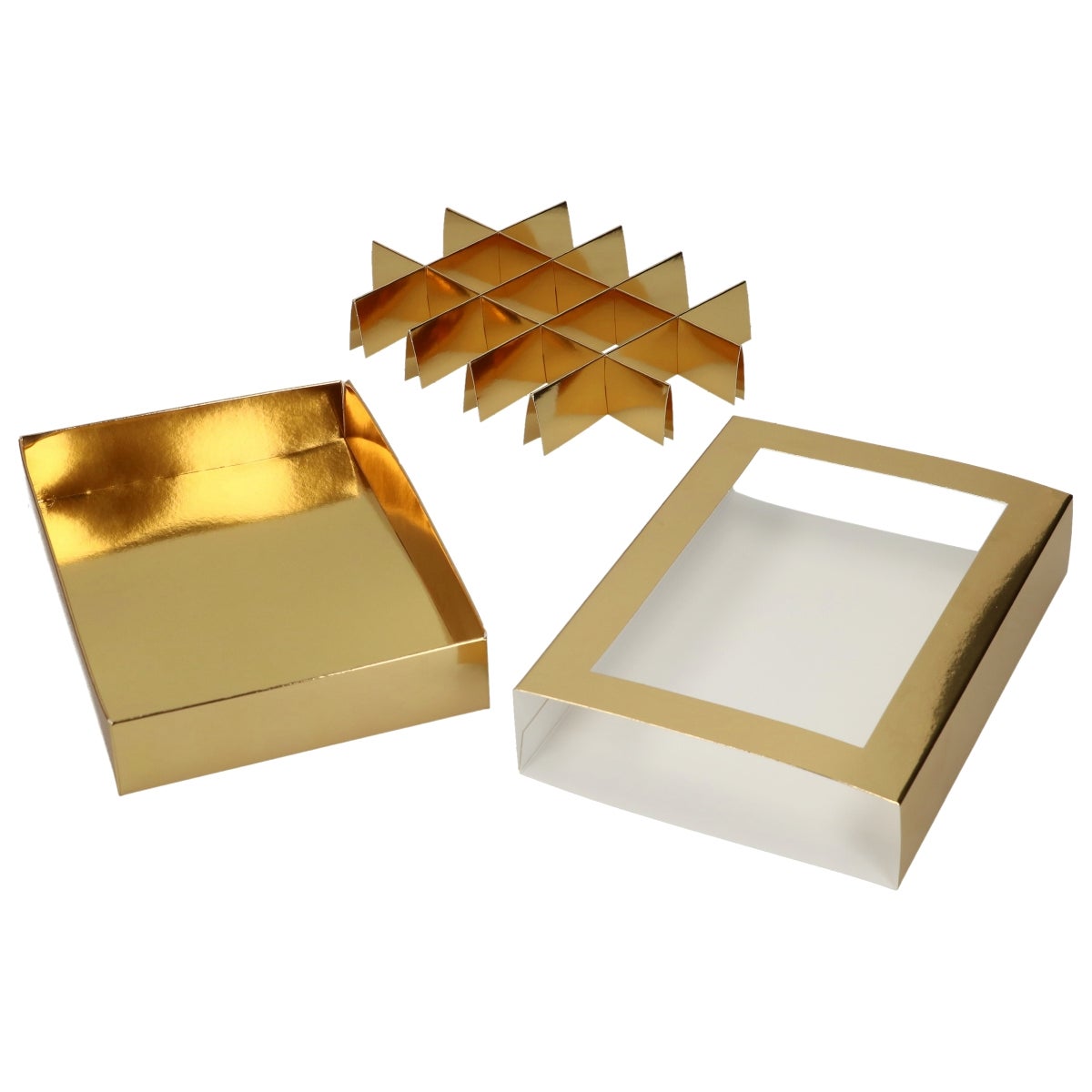 FunCakes Chocoladeletterdoos Goud 20x14x3,5cm pk/10