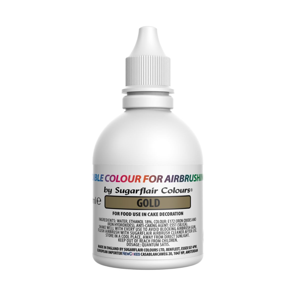 Sugarflair Airbrush Kleurstof Goud 60ml