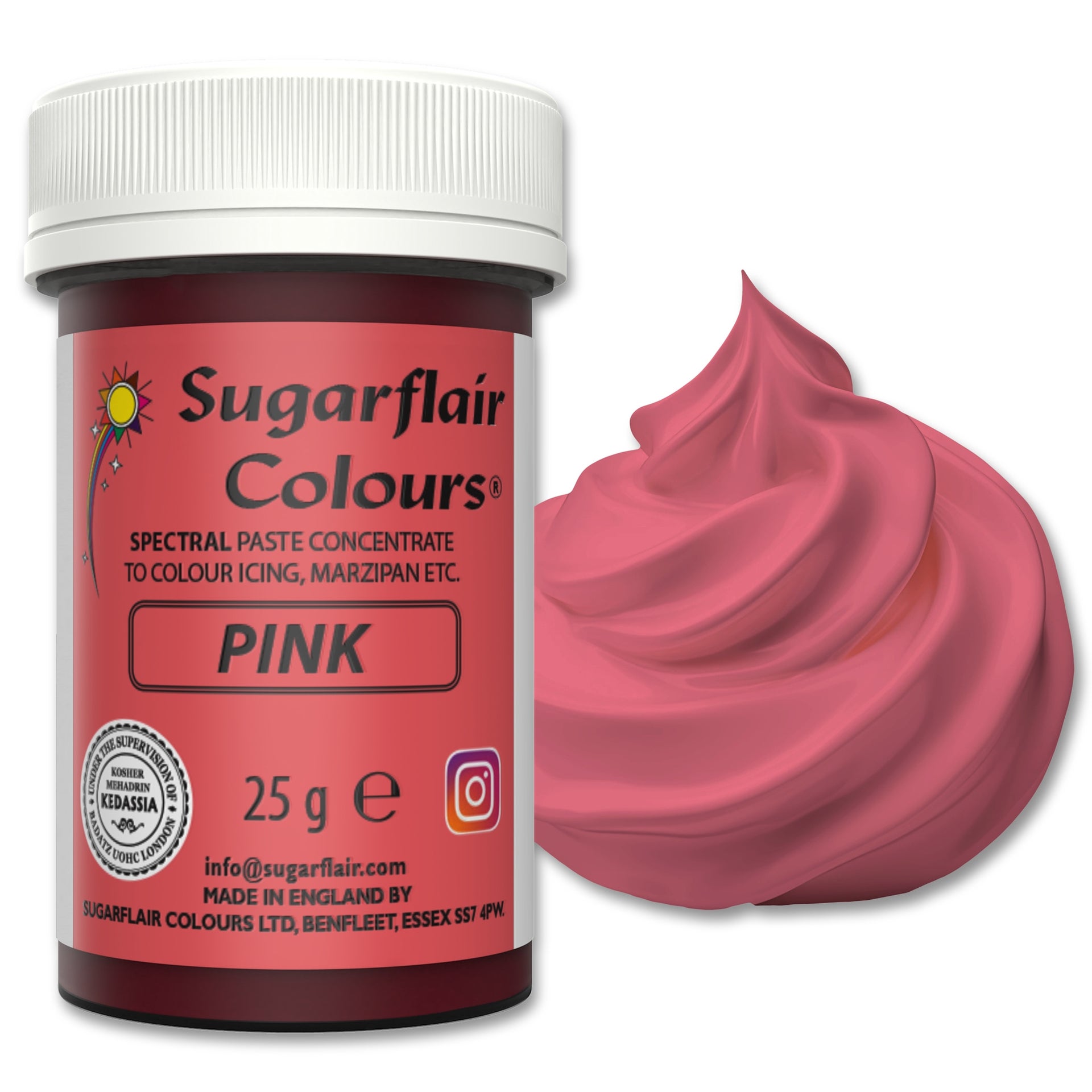 Sugarflair Eetbare Kleurstof Pasta Roze 25g