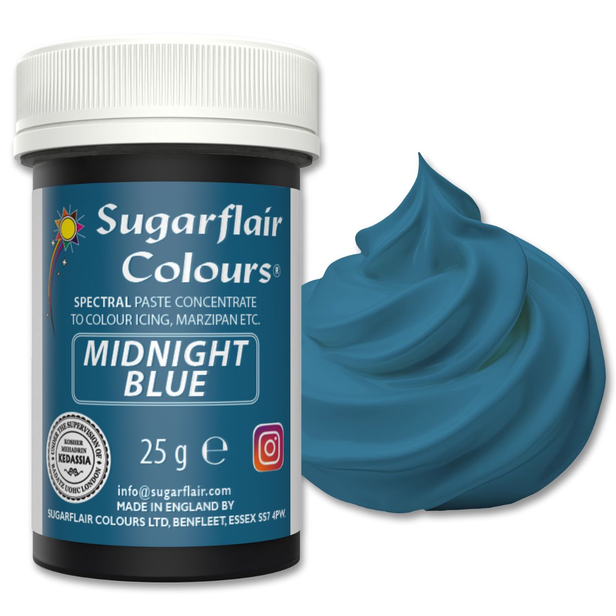 Sugarflair Eetbare Kleurstof Pasta Middernacht Blauw 25g