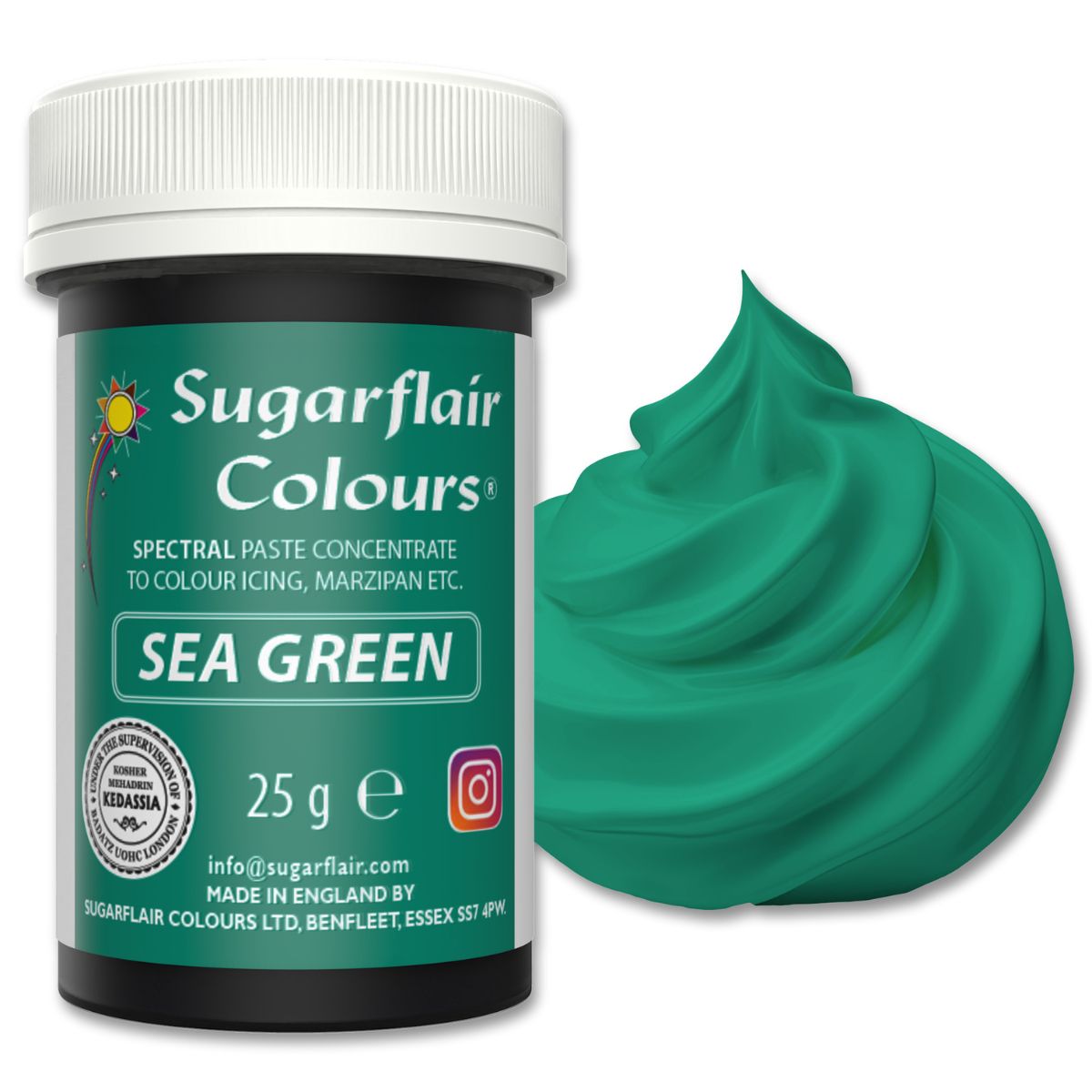 Sugarflair Eetbare Kleurstof Pasta Zeegroen 25g