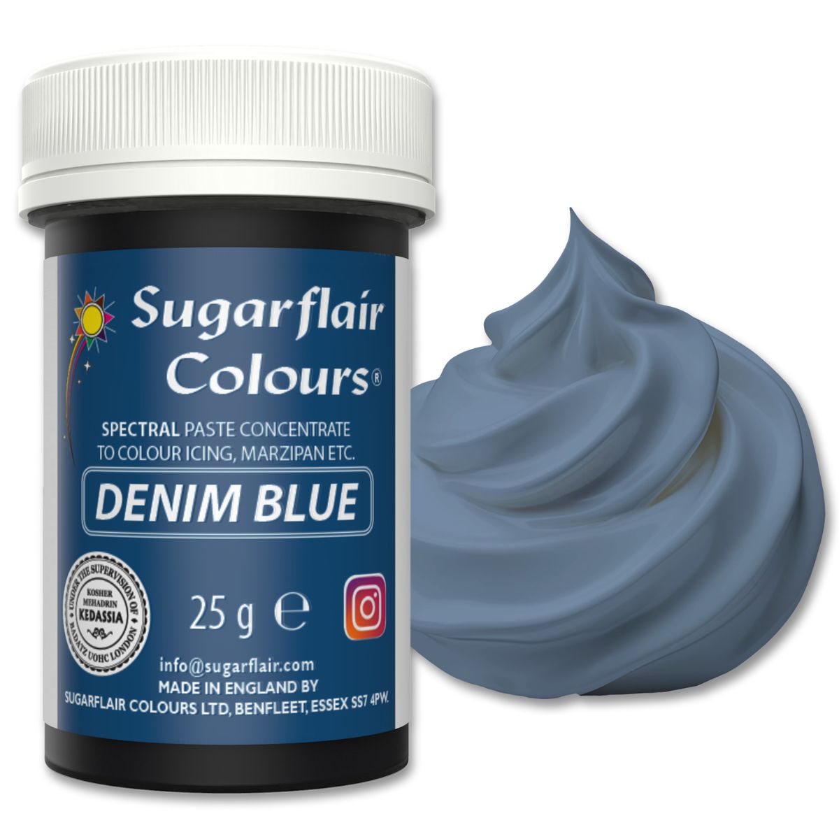 Sugarflair Paste Colour - Denim Blue - 25g