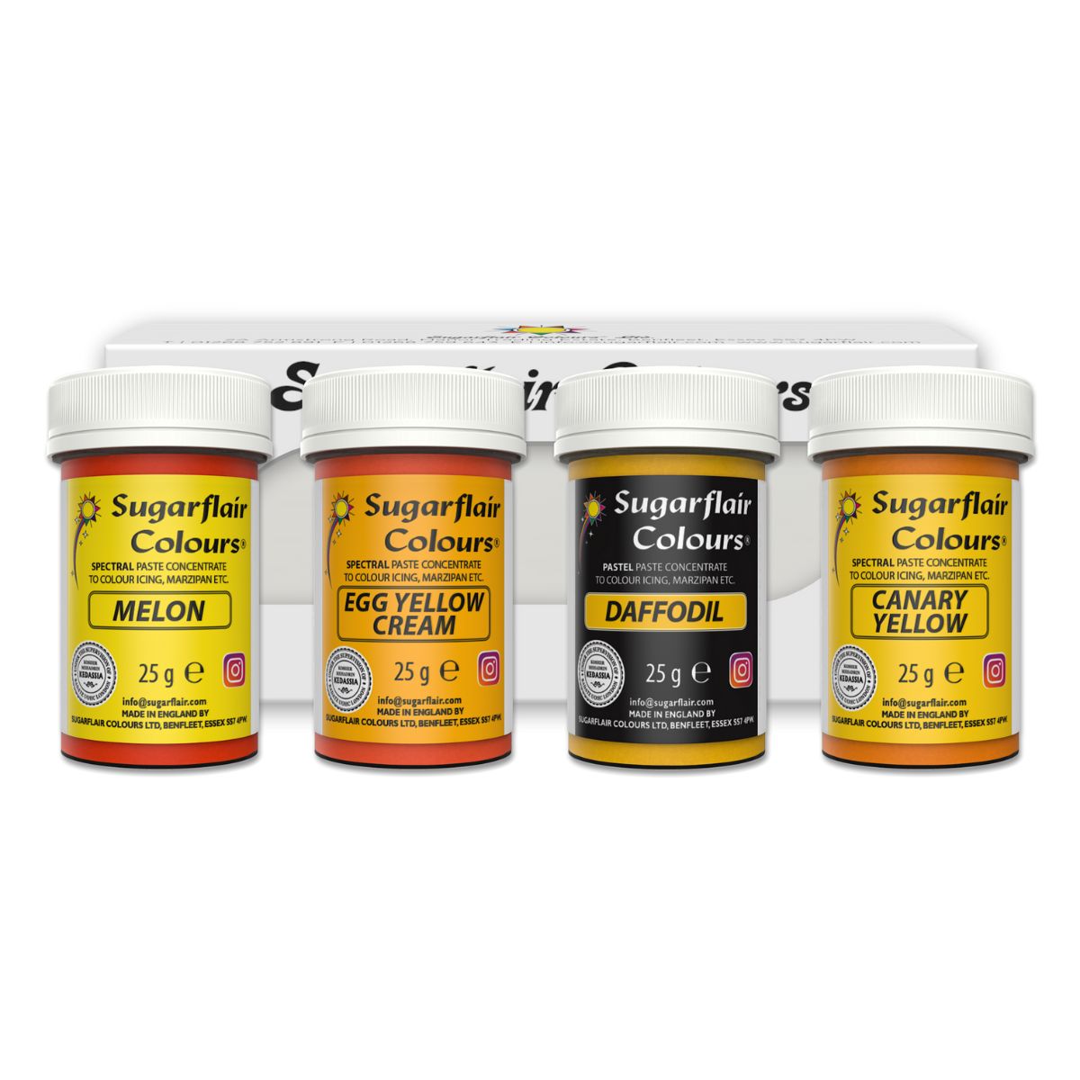 Sugarflair Paste Colour Mix Geel Set/4