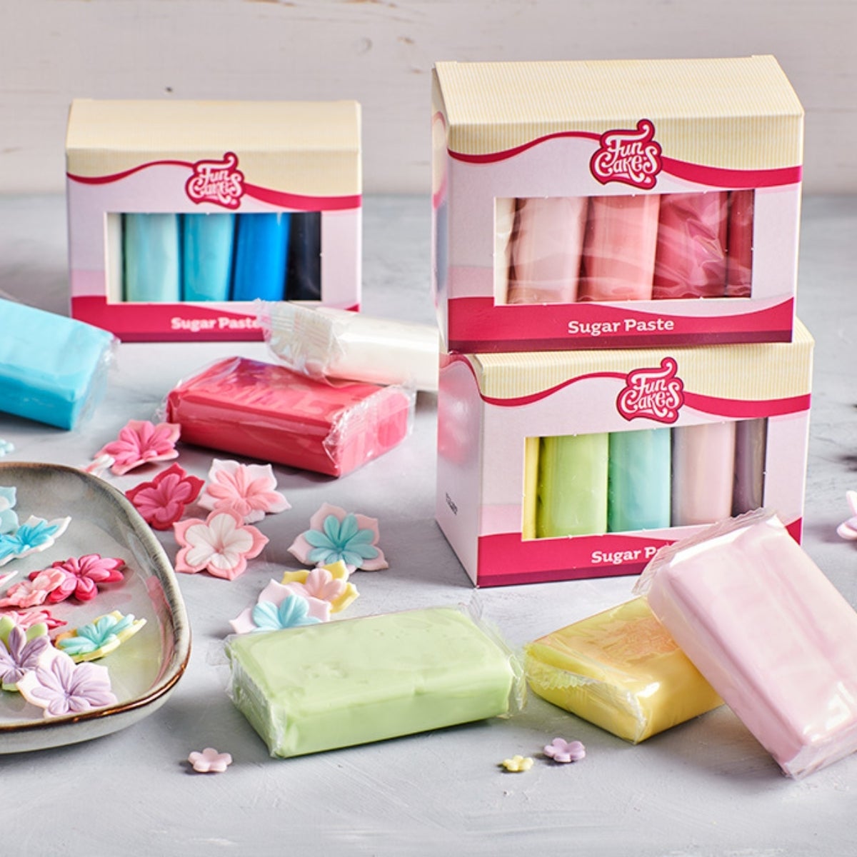FunCakes Fondant Multipack Pink Colour Palette 5x100g 