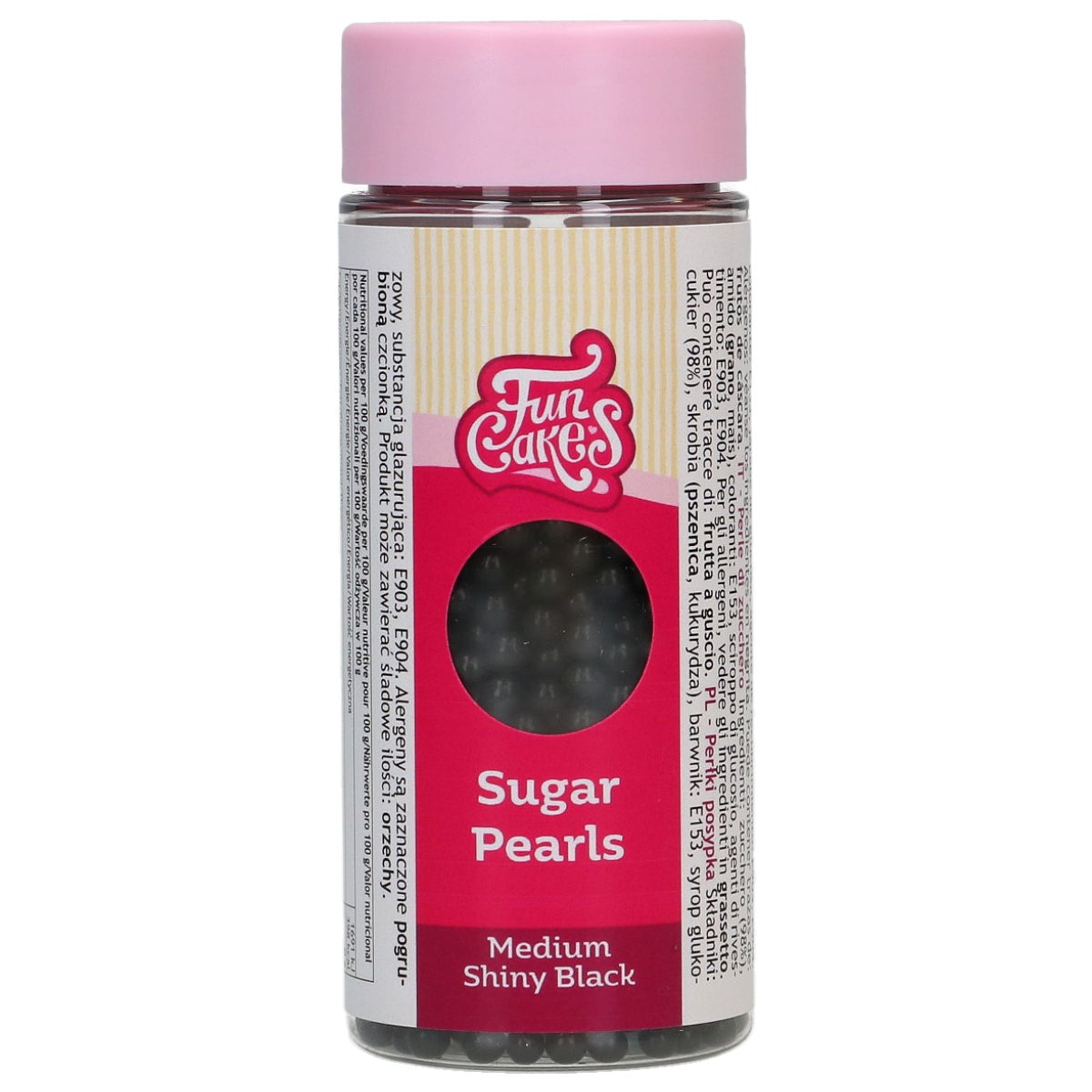 FunCakes Suikerparels Medium Glanzend Zwart 80g