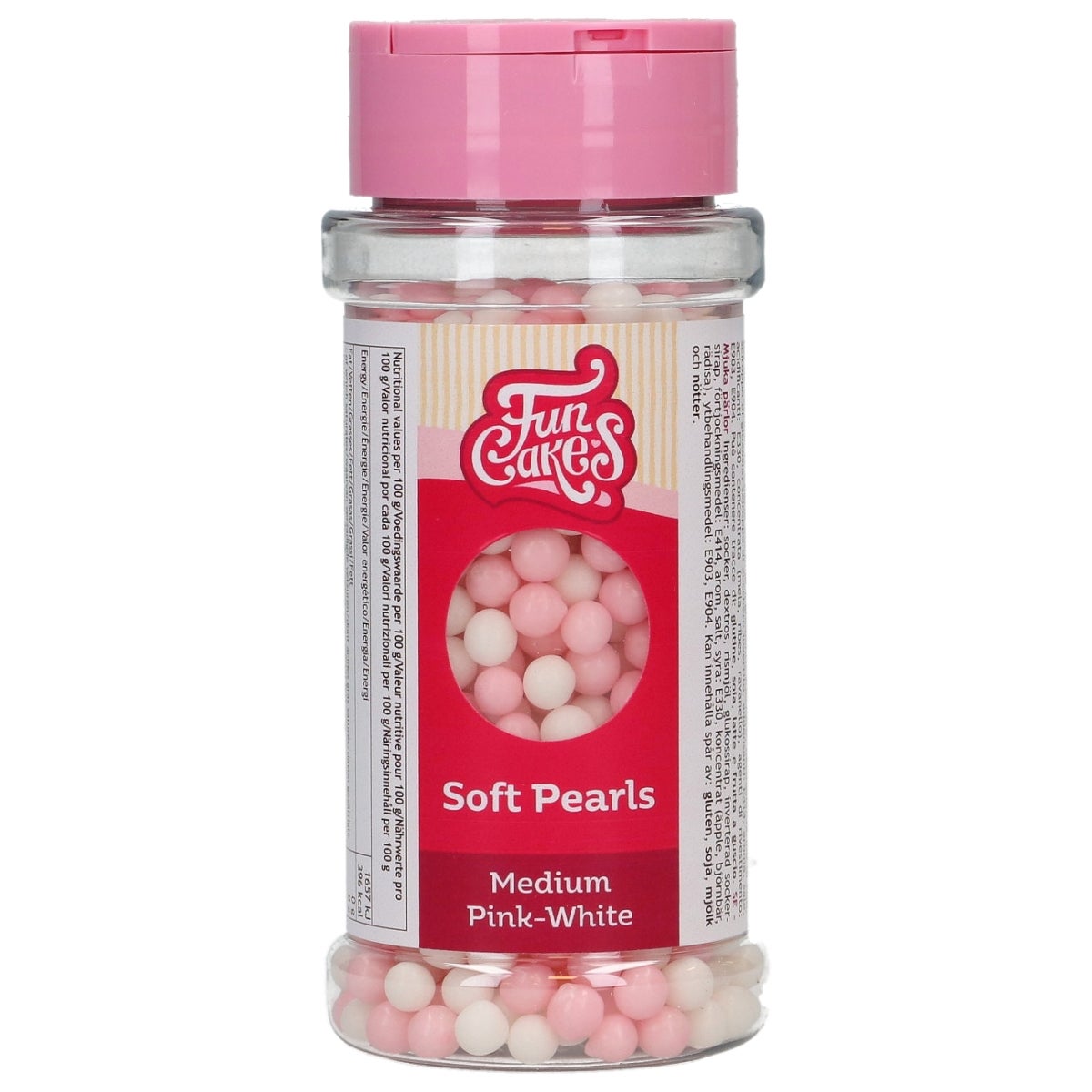 FunCakes Zachte Parels Medium Roze/Wit 60 g