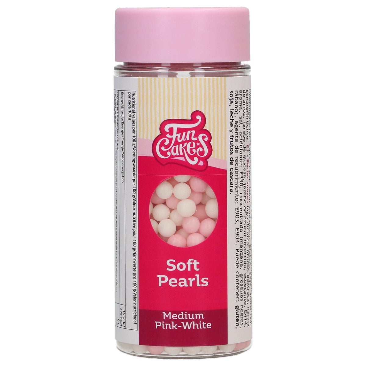 FunCakes Soft Pearls Medium Roze/Wit 60g