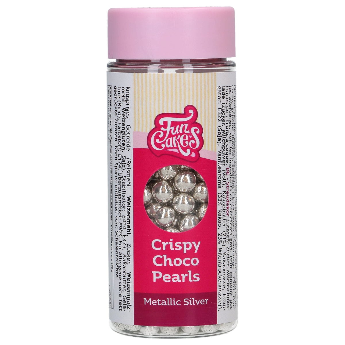 FunCakes Crispy Choco Pearls - Metallic Silver 60g