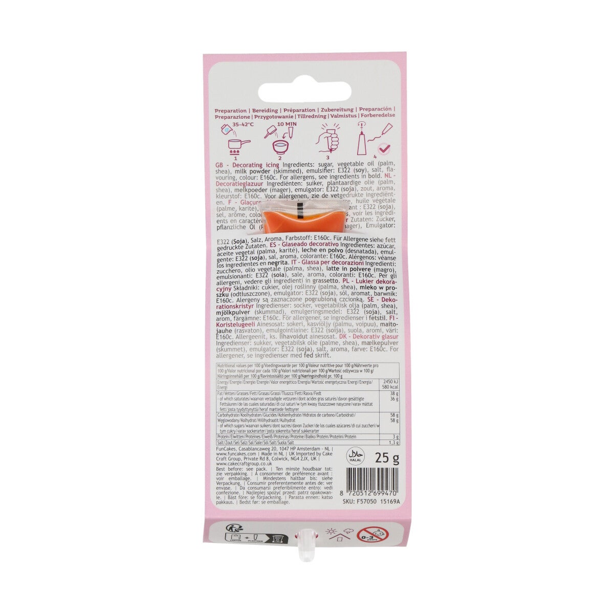 FunCakes Choco Writer Oranje 25g