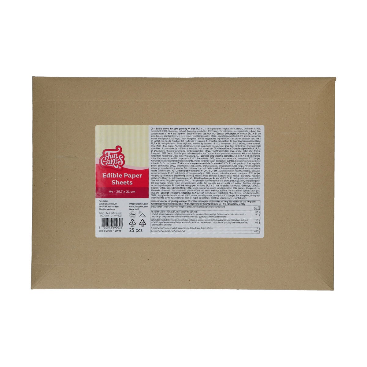 FunCakes Eetbare Papier Vellen A4 pk/25