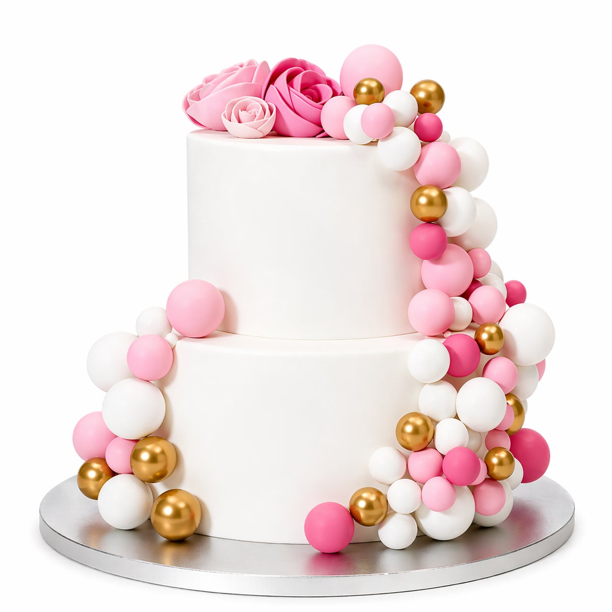 Simply Making Decoratieve Ballenset Hot Pink Ombre & Goud pk/32