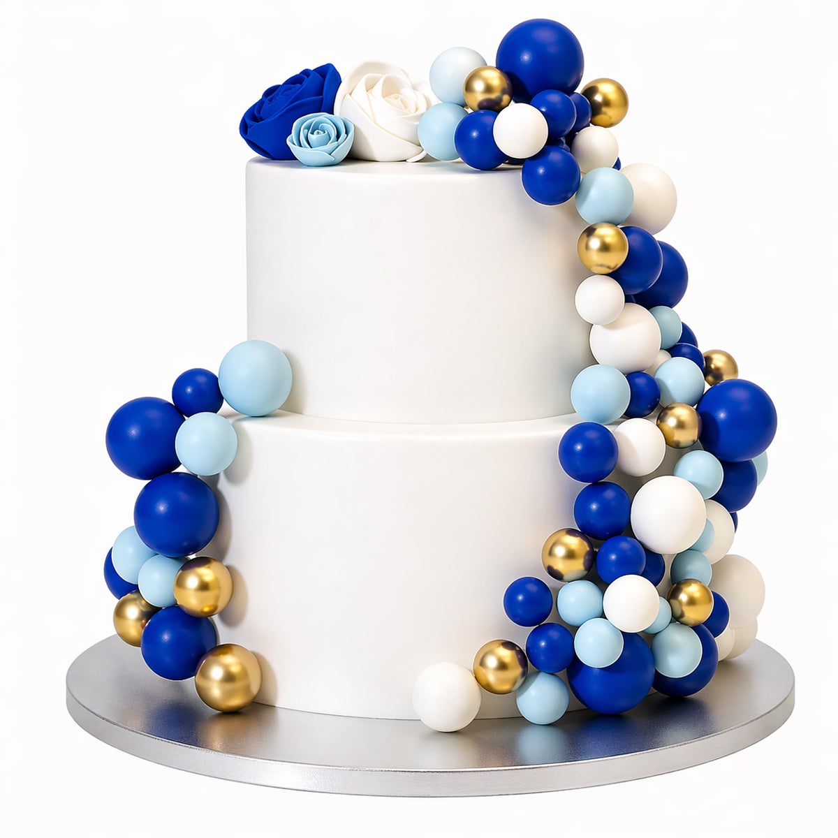 Simply Making Decoratieve Ballenset Blauw Ombre & Goud pk/32