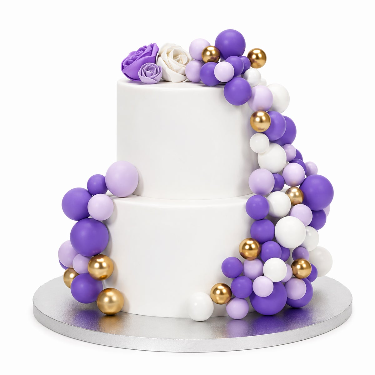 Simply Making Decoratieve Ballenset Paars Ombre & Goud pk/32