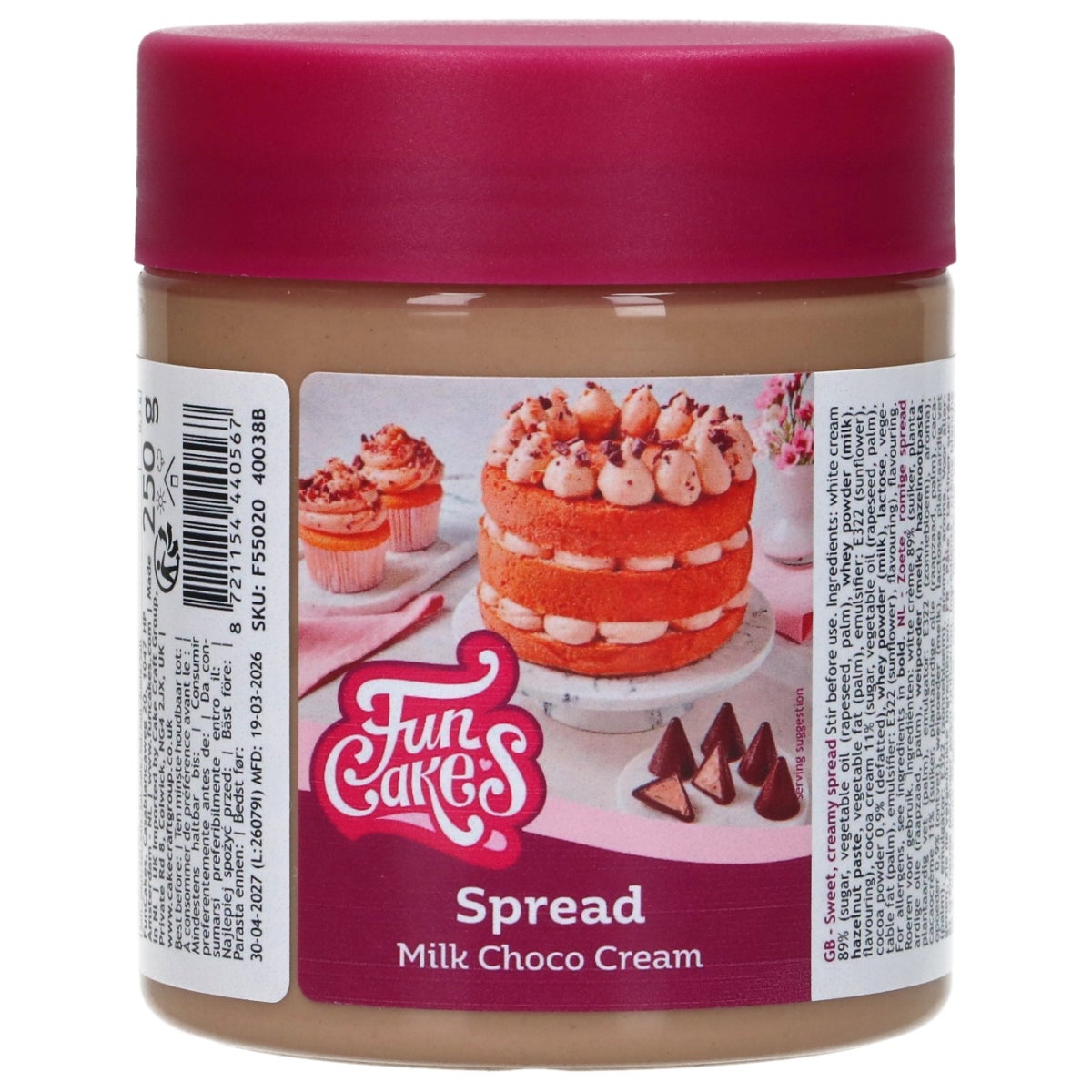 FunCakes Spread Milk Choco Cream 250g
