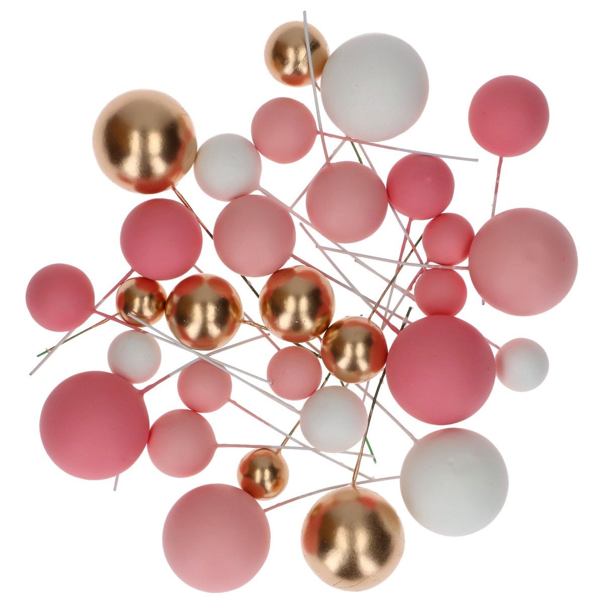 Simply Making Decoratieve Ballenset Roze Ombre & Goud pk/32