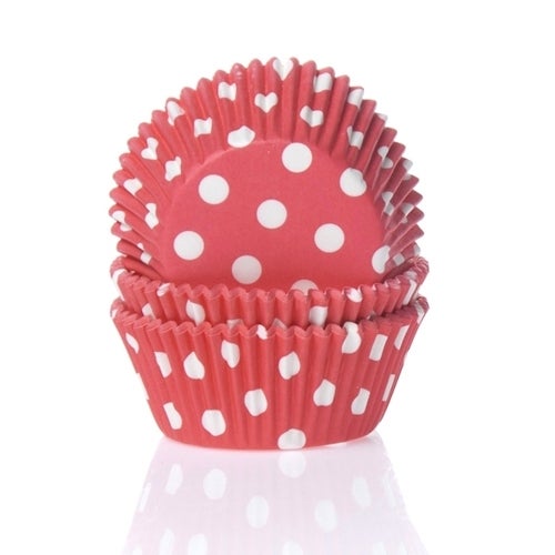 House of Marie Baking cups Stip Rood - pk/50