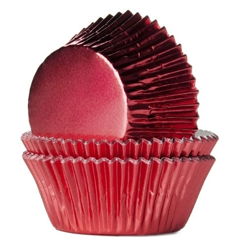 House of Marie Baking Cups Folie Rood - pk/24