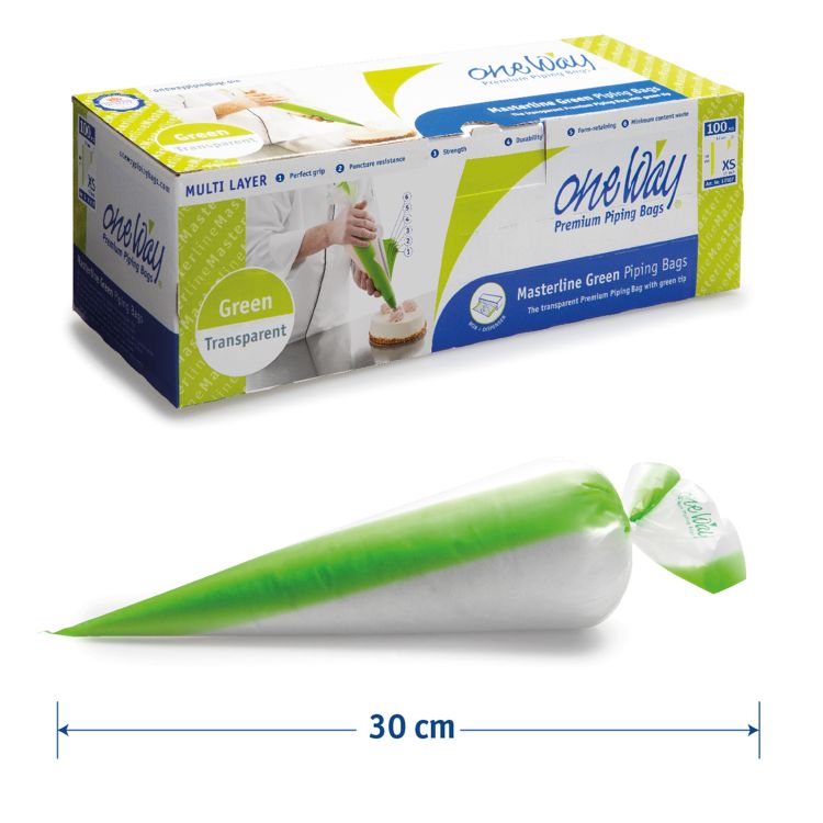 One Way Masterline Spuitzakken Groen 30 x 17 cm / 12 inch pk/100