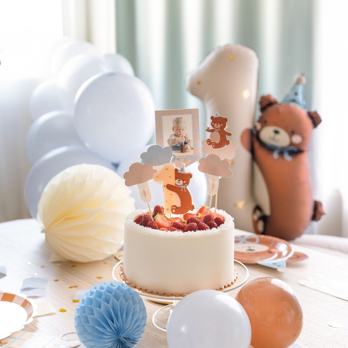 PartyDeco Taart Toppers Teddybeer 