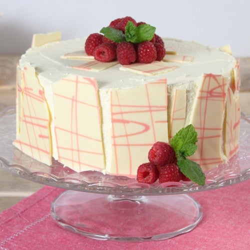 Witte chocolade taart met frambozen 