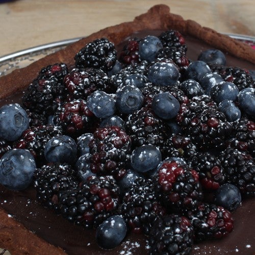 Chocolade ganache harde wener met bramen en bessen