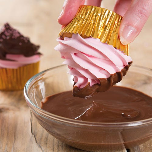 Chocolade dip cupcakes