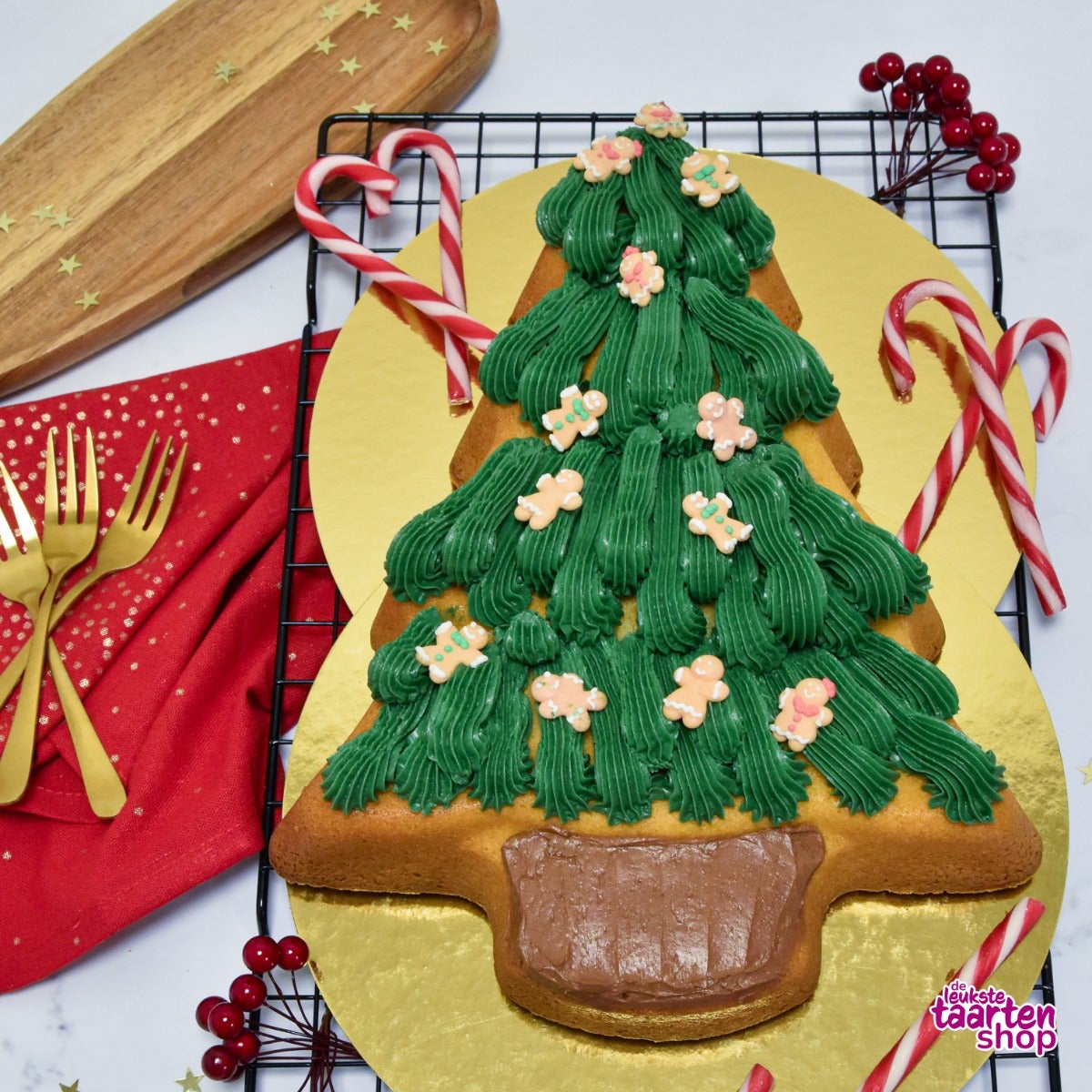 Glutenvrije Kerstboom taart 