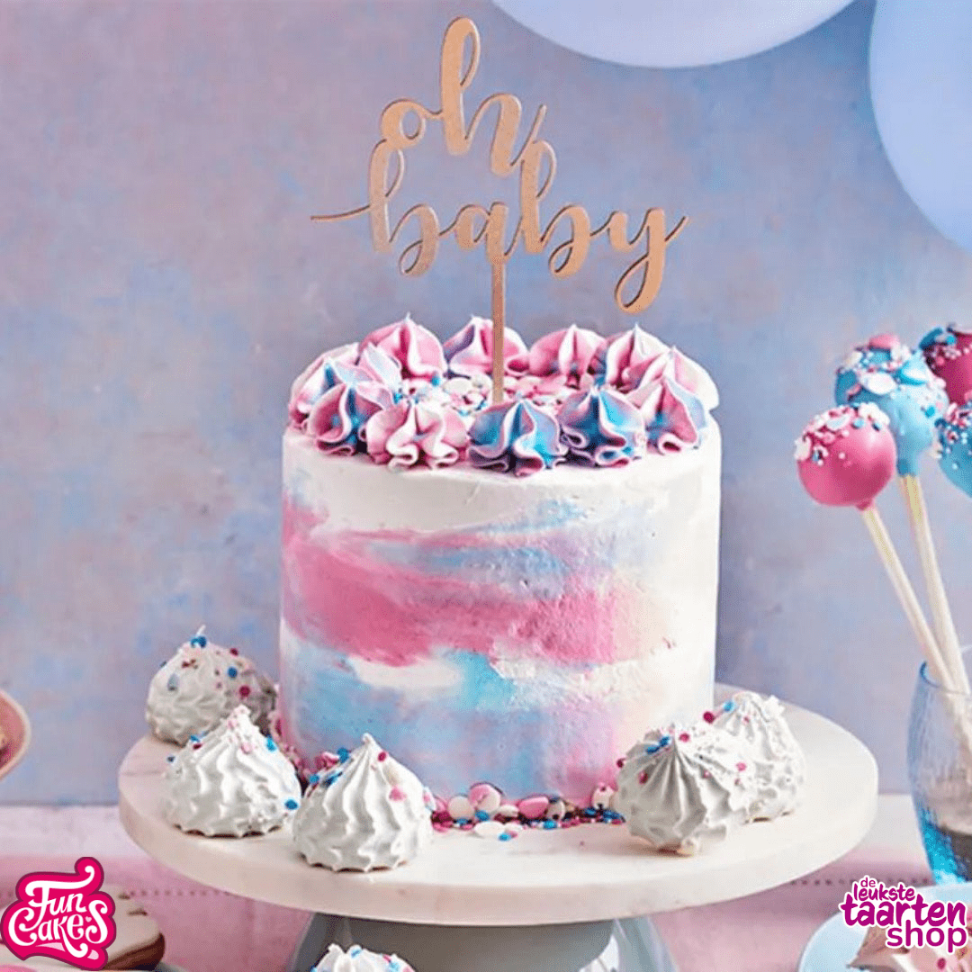 Gender reveal taart