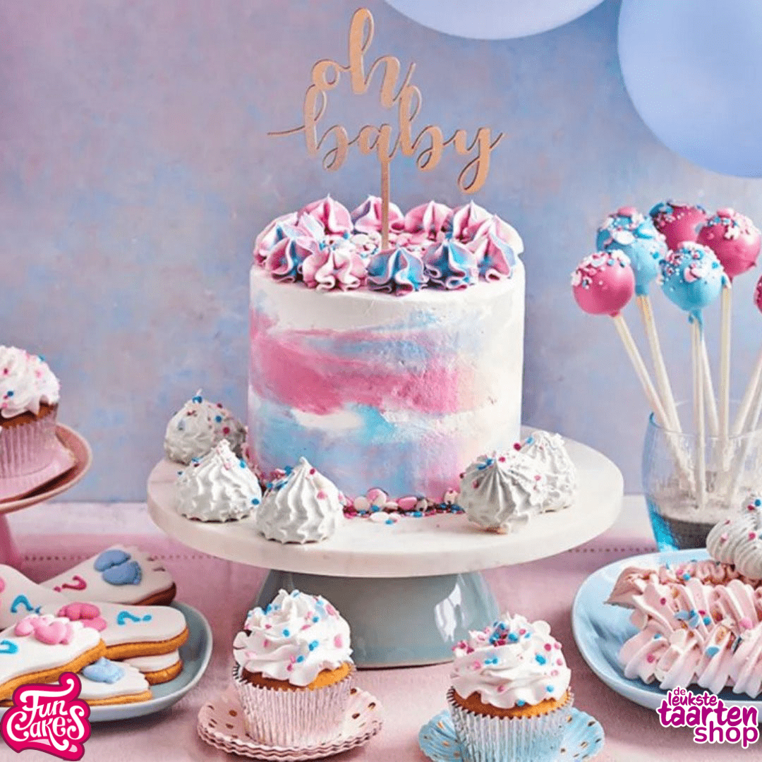 Gender reveal taart